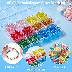 528 шт. 12 стильные гальванические прозрачные стеклянные бусины&nbsp;GLAA-TA0002-31