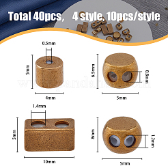 40шт 4 стильные латунные бусины&nbsp;FIND-HY0001-72