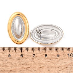 Двухцветные овальные серьги-гвоздики из нержавеющей стали 304 для женщин&nbsp;EJEW-A136-01A-GP