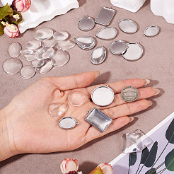 12 шт. 6 стиля подвески из нержавеющей стали 304 с кабошонами&nbsp;STAS-TA0003-21