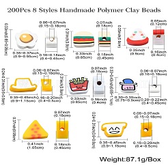 200шт 8 стиля ручной работы бусины из полимерной глины&nbsp;CLAY-CJ0001-88
