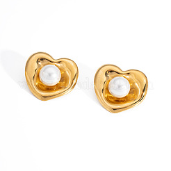 Серьги-гвоздики из нержавеющей стали в форме сердца&nbsp;DM4461-1