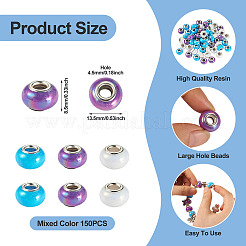 150шт европейские бусины из непрозрачной смолы&nbsp;RESI-TA0004-72A