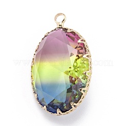 Двухцветные подвески из прозрачного стекла&nbsp;GLAA-F110-01C