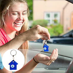 8 шт. 8 стиля стеклянные синие брелки-подвески от сглаза&nbsp;KEYC-PH0002-05