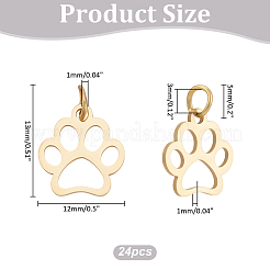 24 шт. подвески из нержавеющей стали в форме отпечатка собачьей лапы&nbsp;FIND-WR0012-50