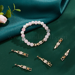 6 шт. латунные застежки с микропаве из прозрачного кубического циркония&nbsp;KK-DC0004-87