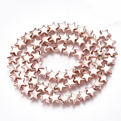 Гальванизировать немагнитных синтетический гематит бисер пряди&nbsp;G-T061-182RG