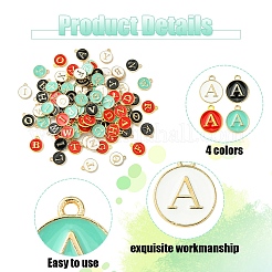 4 набор 4-х цветных эмалевых подвесок с заглавными буквами алфавита a~z&nbsp;ENAM-YW0004-53