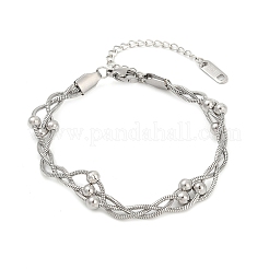 Браслеты-спутнички из нержавеющей стали 304&nbsp;BJEW-Z106-01P