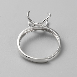 Регулируемые компоненты колец на палец из стерлингового серебра с родиевым покрытием&nbsp;STER-WH0008-28P