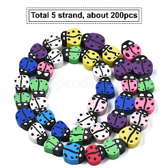 5 нить бус из полимерной глины ручной работы.&nbsp;CLAY-SC0001-45A