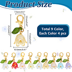 36 шт. 9 стиля лилии акриловый маркер для замкового шва&nbsp;HJEW-PH02064