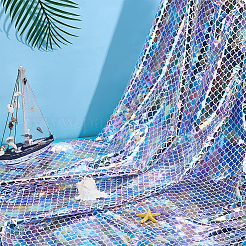 Ткань из полиэстера с узором в виде рыбьей чешуи&nbsp;DIY-WH0899-324D