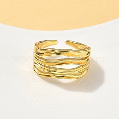 Латунь регулируемые манжеты кольца&nbsp;RJEW-V009-05G