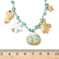 Ожерелья с подвесками в форме панциря черепахи и морской звезды из нержавеющей стали 304&nbsp;LS-NJEW-D344-03G