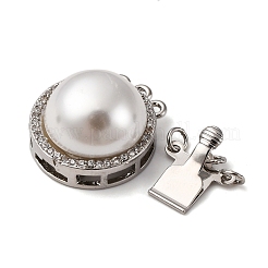 Латунные застежки из прозрачного кубического циркония с микропаве&nbsp;KK-D378-13P