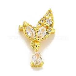 Латунные прозрачные кубические распорки в форме бабочки&nbsp;KK-L075-010G