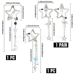 4 шт. 4 стиля заколки для волос со звездочками из сплава&nbsp;PHAR-CY0001-06