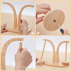 Деревянный держатель нити с 2 прорезью&nbsp;AJEW-WH0460-145