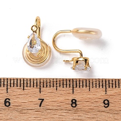 Фурнитура для ушей из латуни с микропаве из кубического циркония&nbsp;LS-KK-F898-15F-G