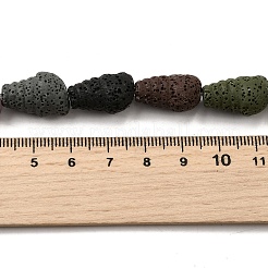 Нити бусин из окрашенной натуральной лавы&nbsp;G-A264-A01-01A