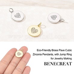 4шт 2 цвета экологически чистые латунные подвески из кубического циркония с микропаве&nbsp;ZIRC-BC0001-04