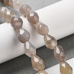 Серые натуральные бусины из агата &nbsp;G-P520-B08-01