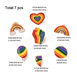 7 шт. 7 стиля эмалевых значков с радужной тематикой&nbsp;JEWB-FP0001-05