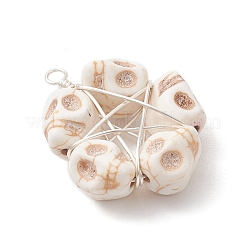 Подвески из бисера в виде черепа из синтетической бирюзы&nbsp;PALLOY-TA00297-06