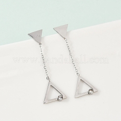 Серьги-гвоздики из нержавеющей стали 304 со стразами&nbsp;EJEW-Z089-17P