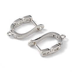 Латунные полые прямоугольные серьги-кольца&nbsp;ZIRC-L097-058P