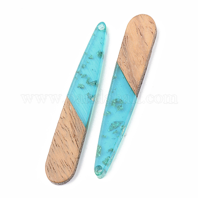 Подвески из прозрачной смолы и ореха X-RESI-S389-039A-B03-1