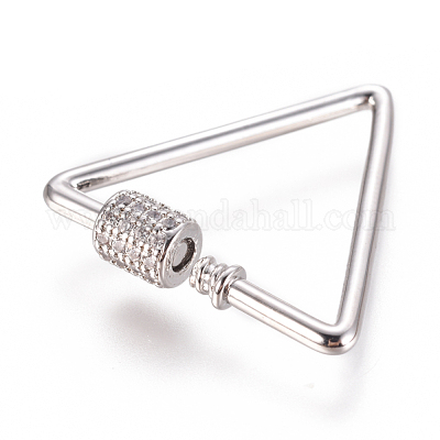 Латунь микропаве кубический цирконий винт карабин подвески с замком ZIRC-F105-06P-1