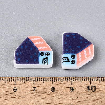 Печатные непрозрачные бусины из смолы&nbsp;RESI-N043-09B-04-1