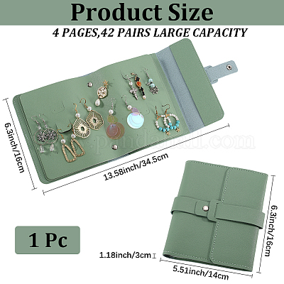 1 шт. мешочки для хранения сережек из искусственной кожи&nbsp;ABAG-CN0001-41B-1