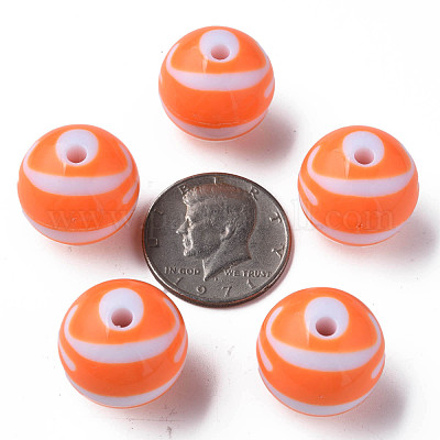 Непрозрачные полосатые акриловые бусины&nbsp;MACR-S373-27C-04-1