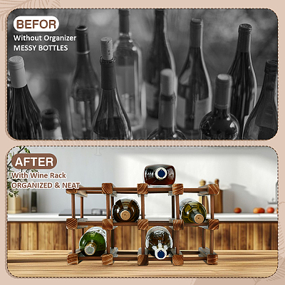 Деревянный стеллаж для хранения вина&nbsp;ODIS-WH0043-233A-1