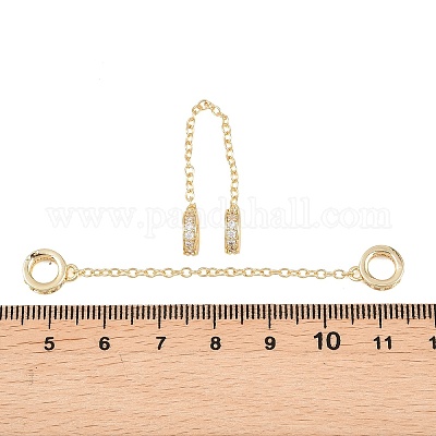 Латунные микропаве прозрачные кубические циркониевые предохранительные цепи&nbsp;KK-H257-01G-1