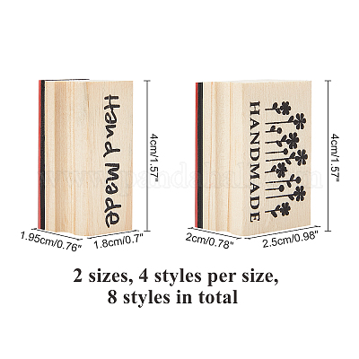 8 шт. деревянные штампы 2-х стилей&nbsp;DIY-OC0005-80-1