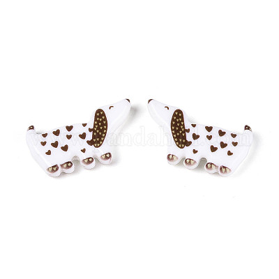 Печатные непрозрачные бусины из смолы&nbsp;RESI-N043-04B-1