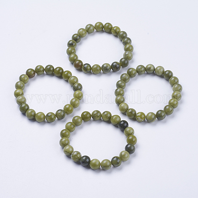 Браслеты из натурального нефрита из бисера&nbsp;BJEW-I253-10mm-07-1