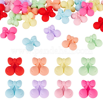 24 шт. 8 стиля вишневых экологически чистых силиконовых фокусных бусин пищевого класса&nbsp;SIL-TA0003-06-1