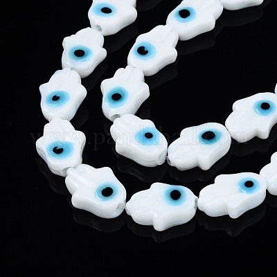 Ручной сглаза бусины бисер нитей&nbsp;LAMP-WH0006-06G-1