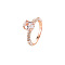 Brass Micro Pave Clear Cubic Zirconia Finger Rings for Women, Rose Gold, US Size 8(18.1mm)