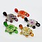 Handmade Inner Flower Gold Sand Lampwork Pendants, Tortoise, Mixed Color, 56x36x9mm, Hole: 7mm