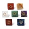 Chakra Pyramid Natural Gemstone Figurines, for Home Office Desktop Feng Shui Ornament, 25x25x20mm, 7pcs/set