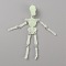 Luminous PVC Big Pendants, for Halloween, Skeleton, Light Green, 101x30x14.5mm, Hole: 1.6mm