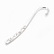 Tibetan Style Alloy Bookmarks Findings, Antique Silver, 120x22x2.5mm, Hole: 3mm