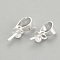 925 Sterling Silver Pendant Bails, For Half Drilled Beads, with 925 Stamp, Silver, 10mm, Hole: 4mm, Pin: 0.5mm